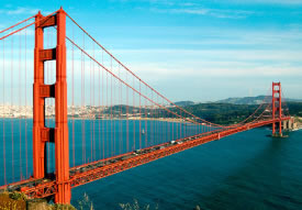 The Golden Gate Bridge as seen from the Marin Highlands